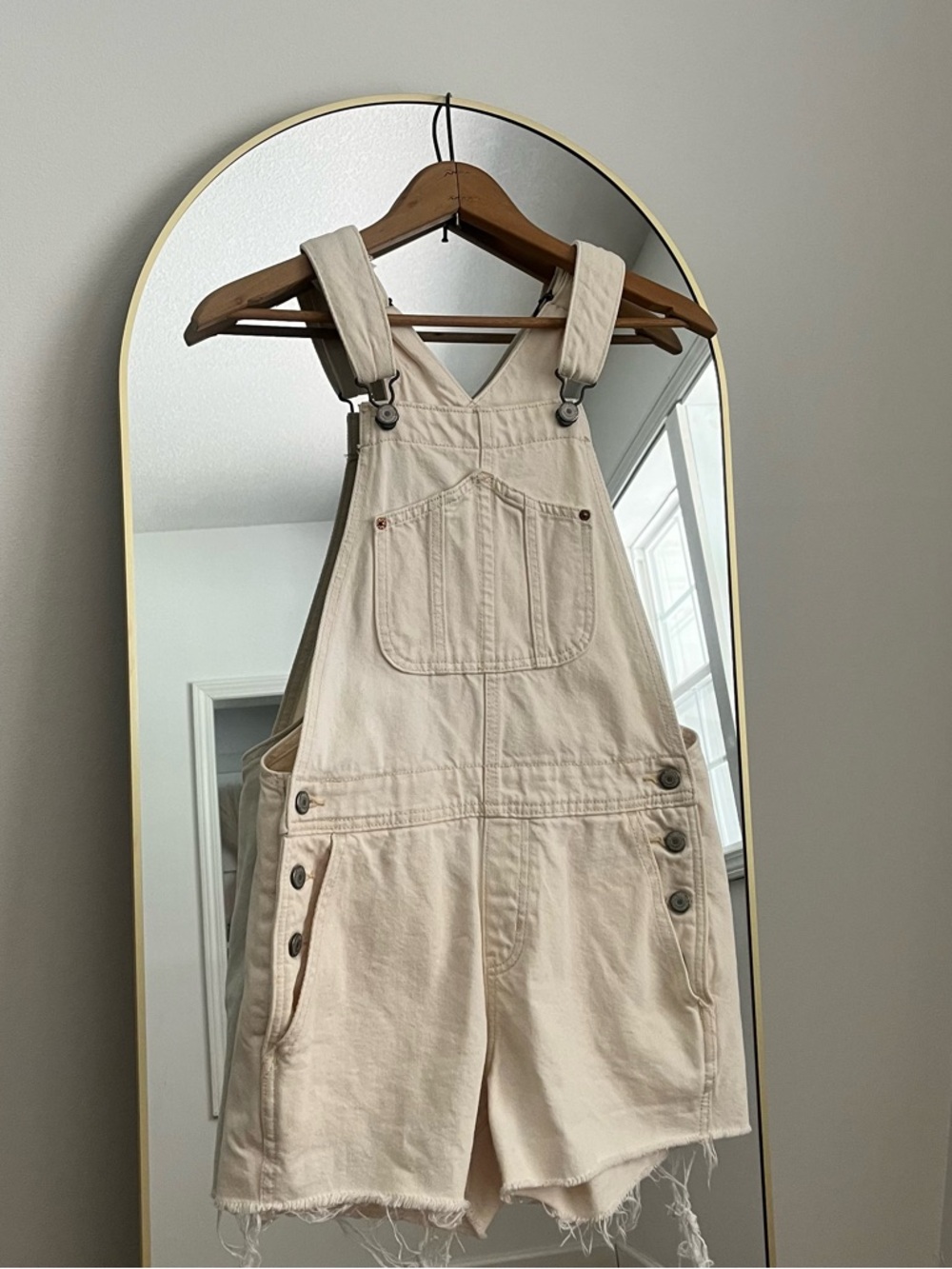 Old Navy Cream Denim Shortalls